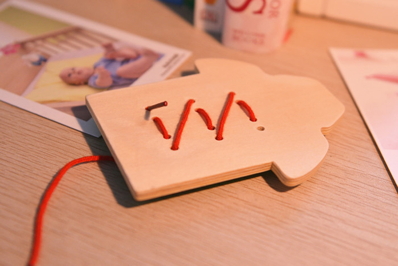 Wooden Button Sewing Learning Toy