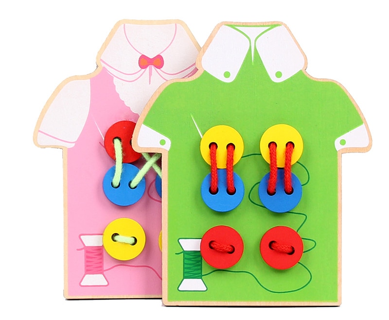 Wooden Button Sewing Learning Toy