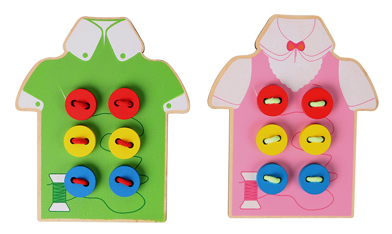 Wooden Button Sewing Learning Toy
