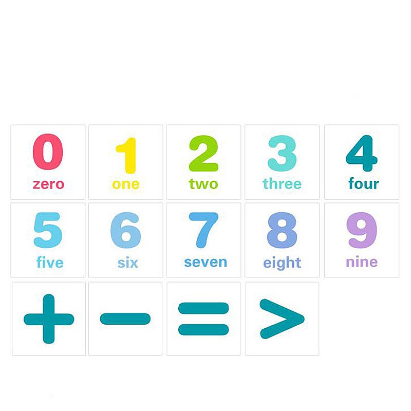 Set of Math Number Cards and Beads for Multifunctional Learning