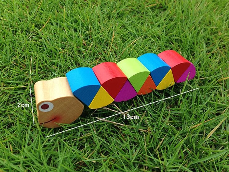 Kid's Wooden Caterpillar / Crocodile Shaped Toy